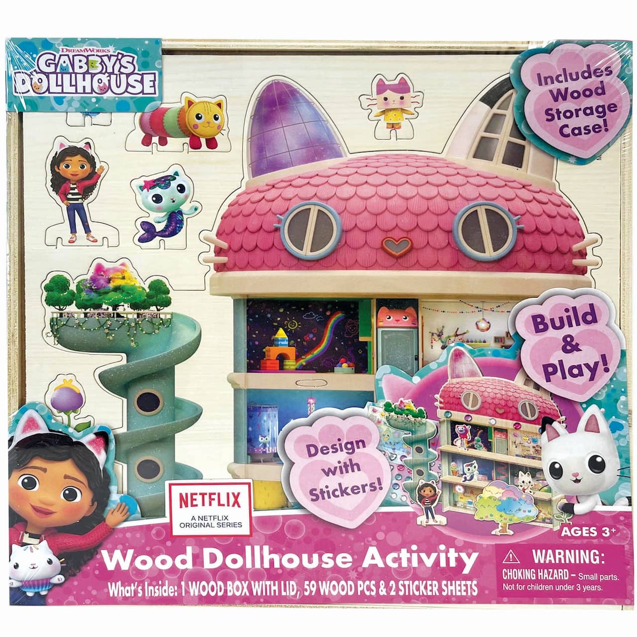 Wood Dollhouse Activity Building